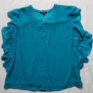 Bright blue flutter side top
